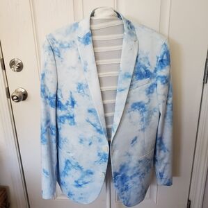J Ferrar Slim Fit Sport Blue Sky Jacket 44 Reg Cotton Lined  Tie-dye Unisex